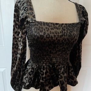 NWT Saylor leopard print top.